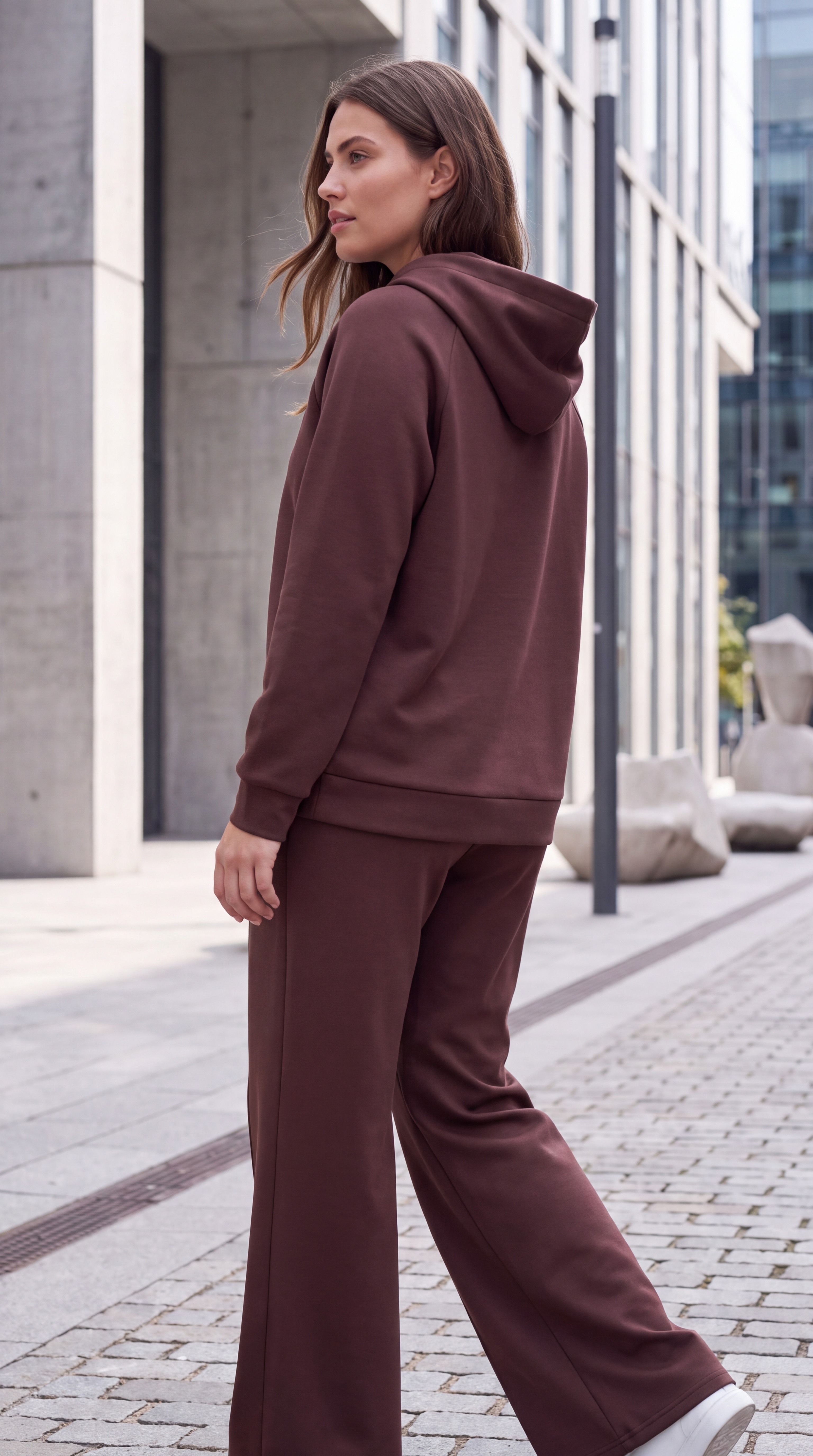 Dámska mikina s kapucňou BROADWAY NYC FASHION SCUBA CHOCOLATE PLUM s.WEAR 25